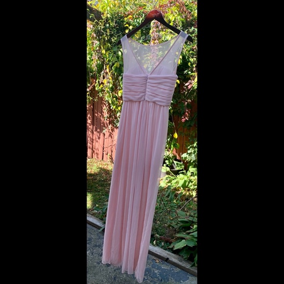 David’s Bridal Long Mesh Illusion Dress Petal Evening Gown Formal size 2 - Picture 3 of 6